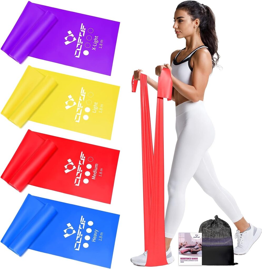 Mujer haciendo ejercicio con bandas elásticas de fitness