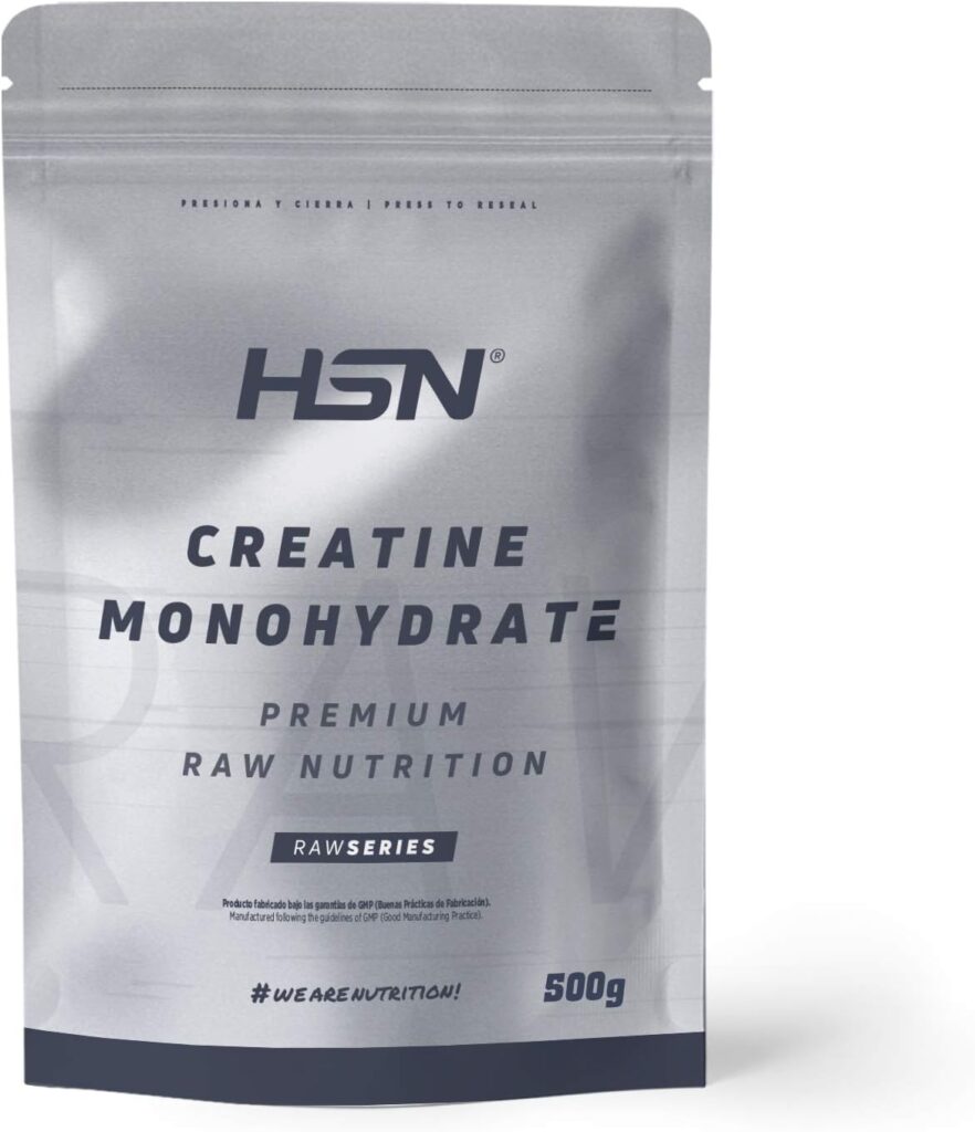 Paquete de monohidrato de creatina, marca HSN