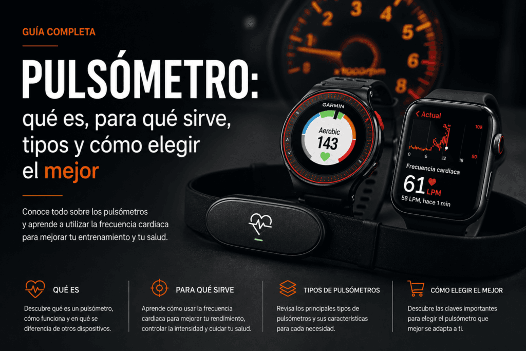 Pulsómetro, reloj deportivo y smartwatch para registrar la frecuencia cardiaca durante el entrenamiento